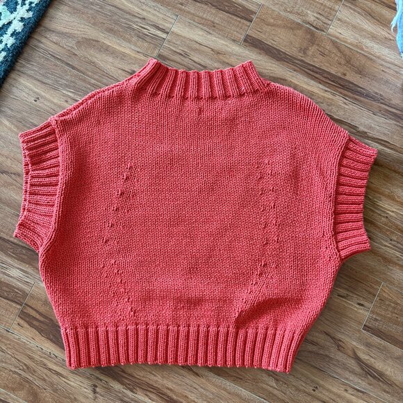 The Pippa Mock-Neck Sweater Maeve Anthropologie Red Heart Valentine L - Picture 3 of 5